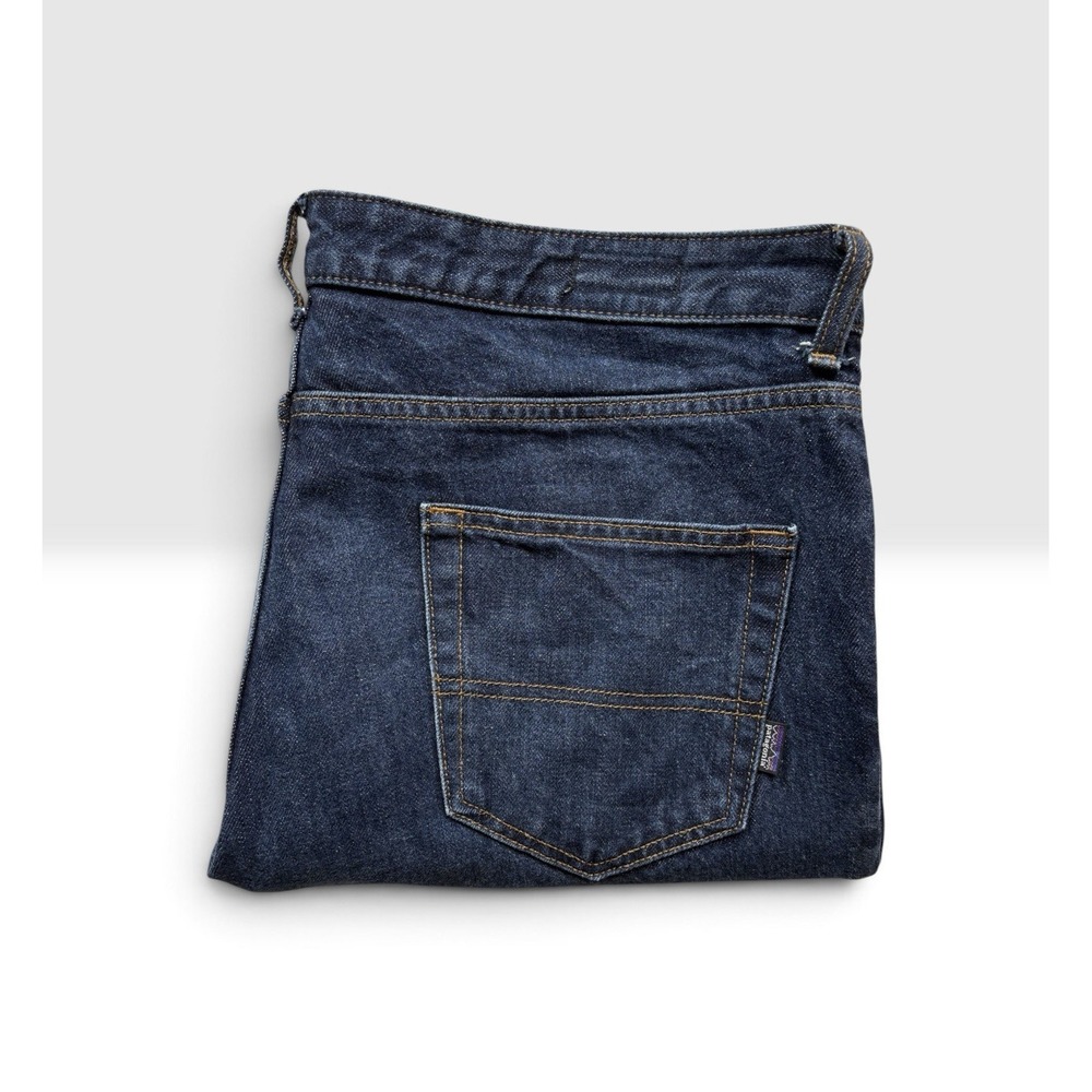 Patagonia Men's Straight Fit Jeans Size 38x33 Dark Wash Blue Denim -2095